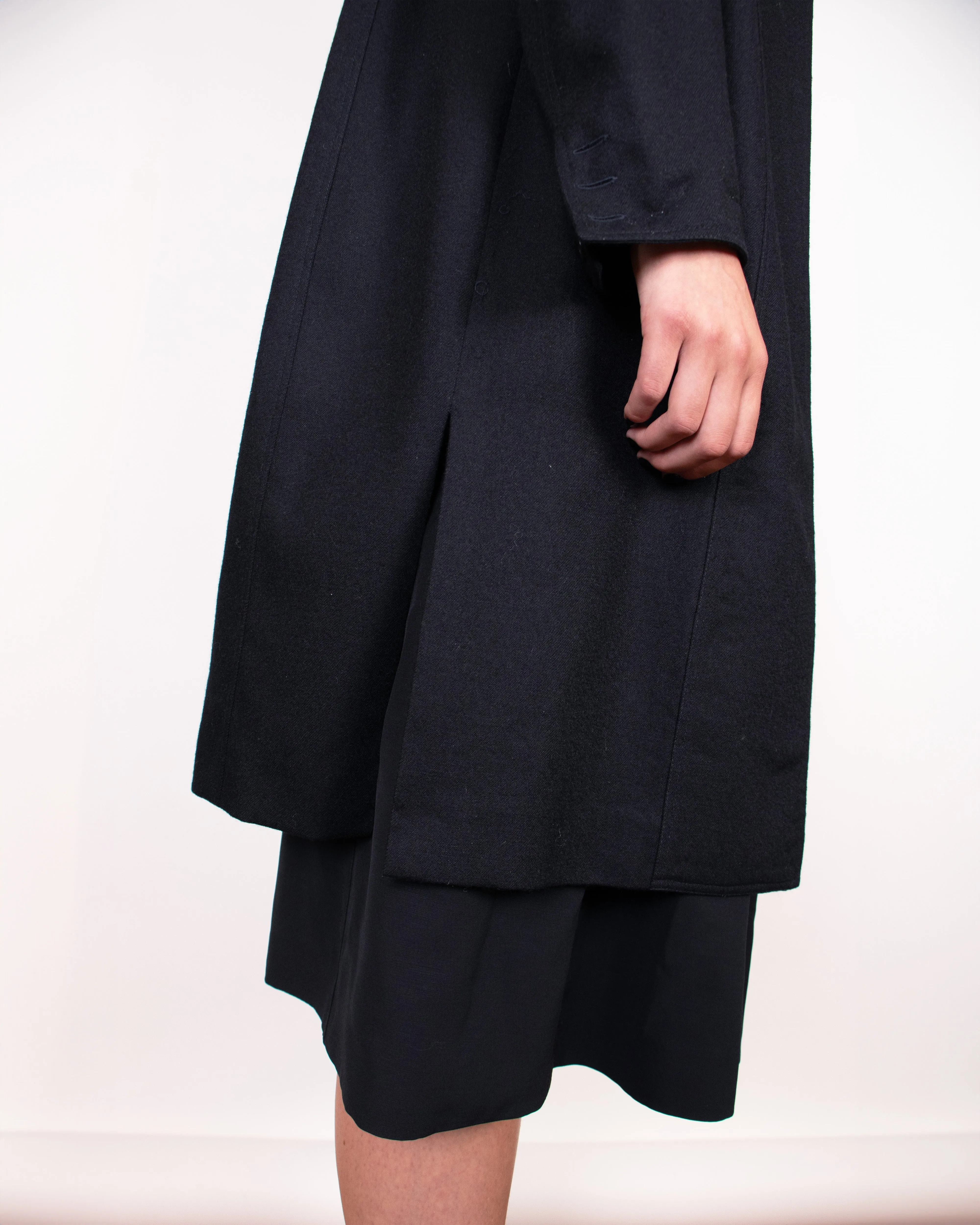 1980s Fendi Black Wool Coat L