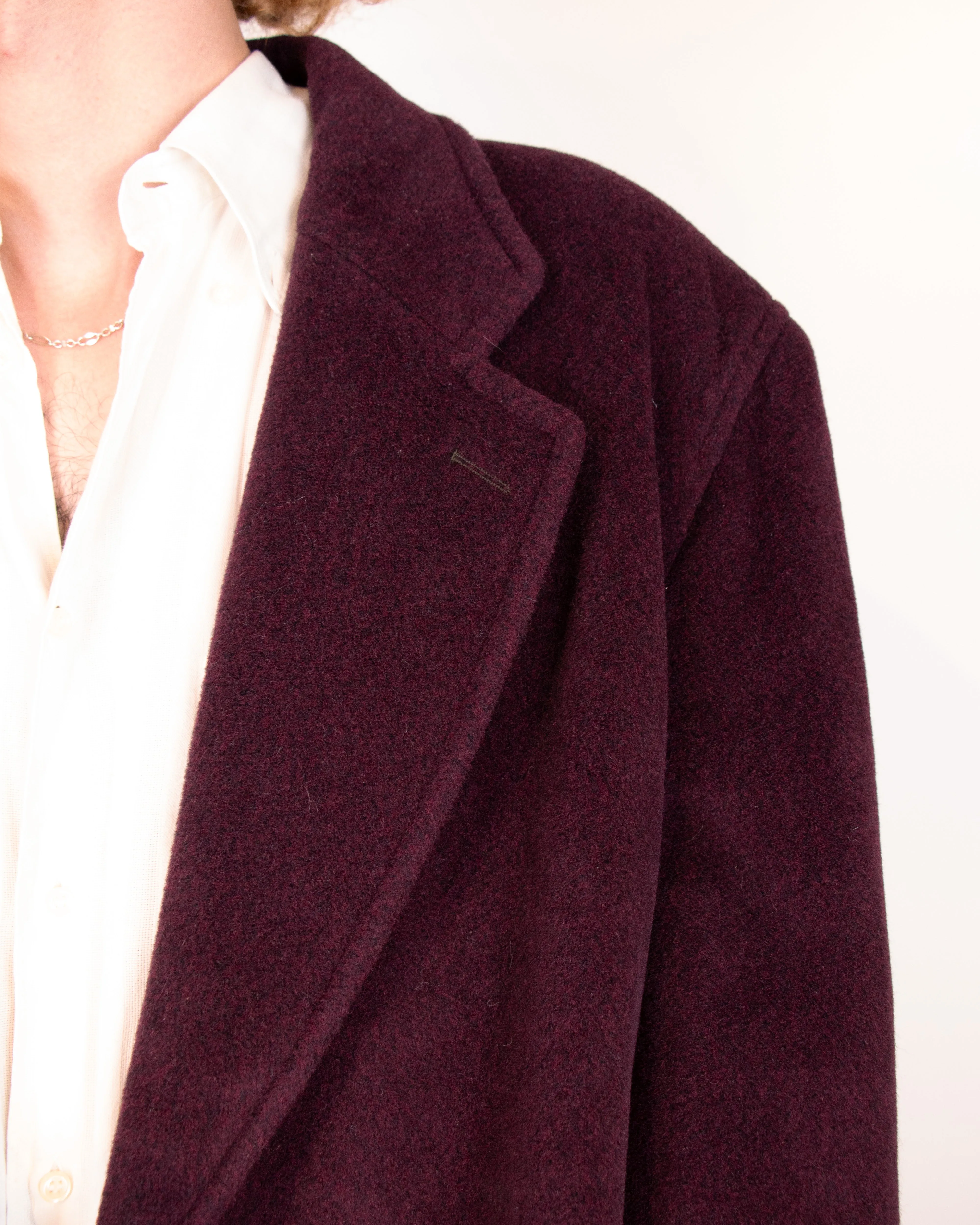 1980s Missoni Burgundy Wool and Cashmere Coat M