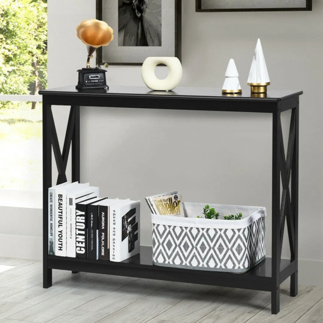 2-Tier Console X-Design Sofa Side Accent Table