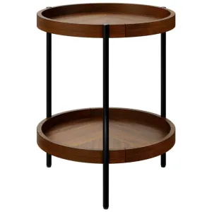 2-Tier Retro End Table with Bottom Shelf