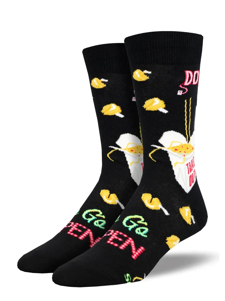 24 Hour Diner Men's Crew Socks Black