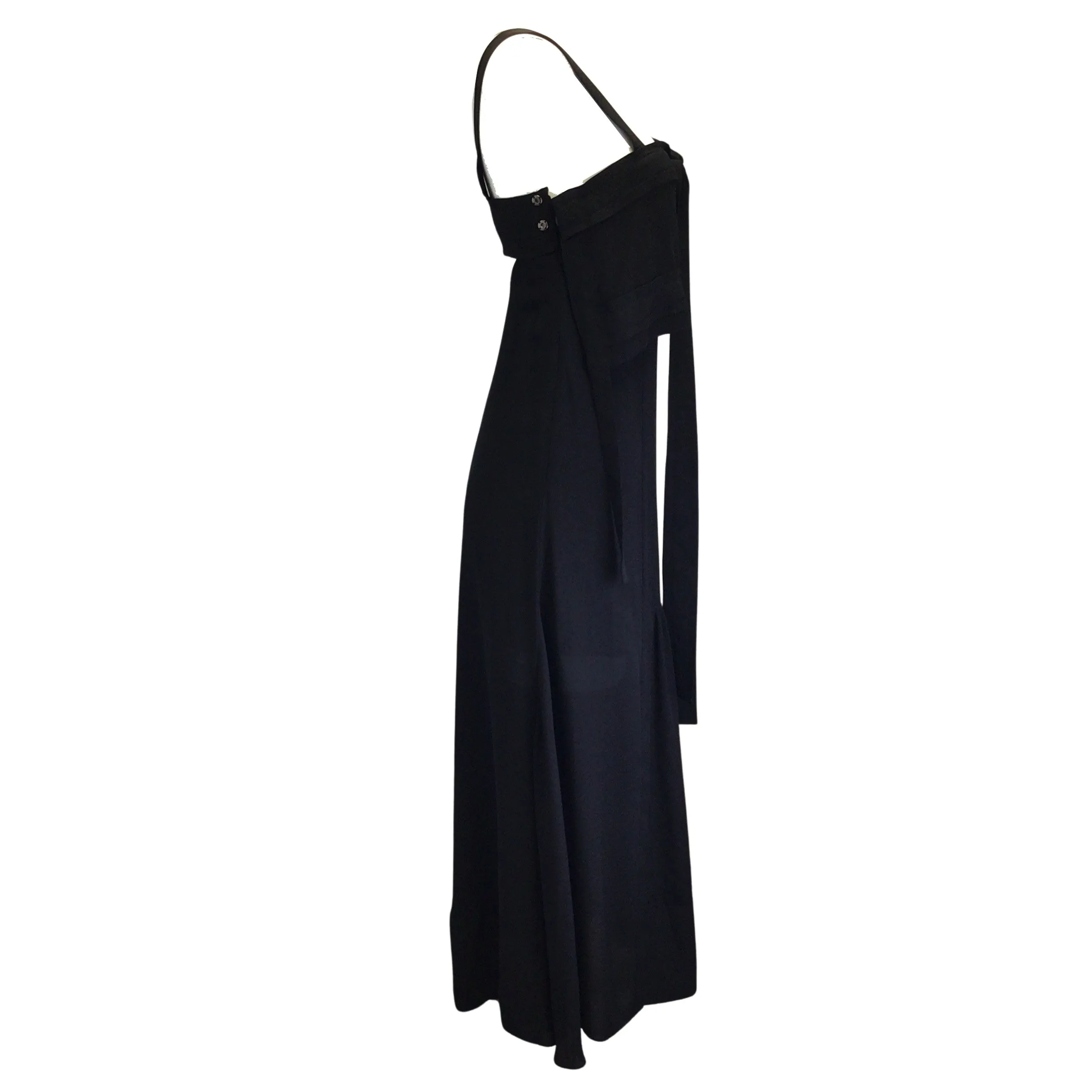 3.1 Phillip Lim Black Tie-Front Sleeveless Silk Gown / Formal Dress