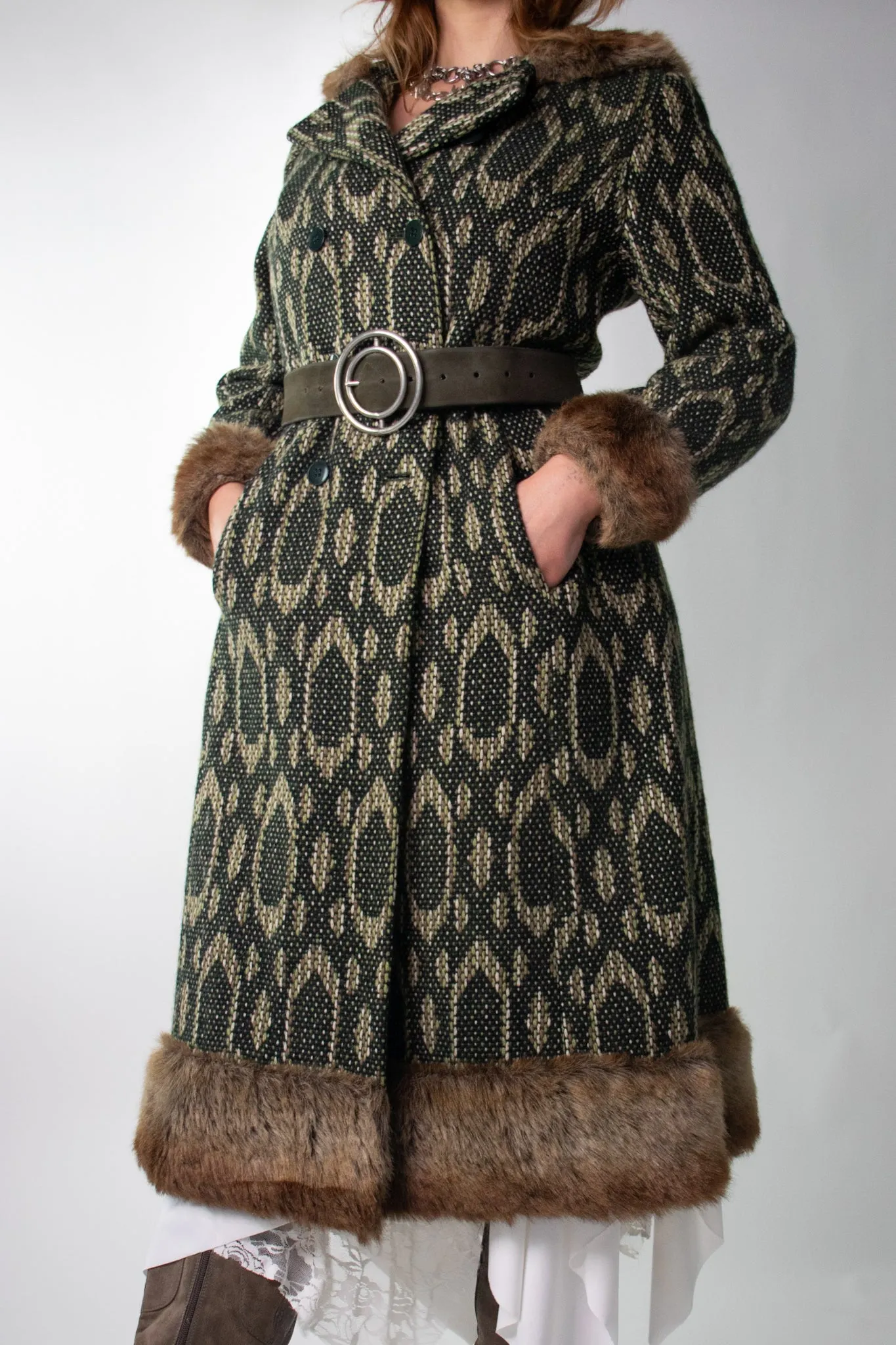 70s Wool Hooded Coat