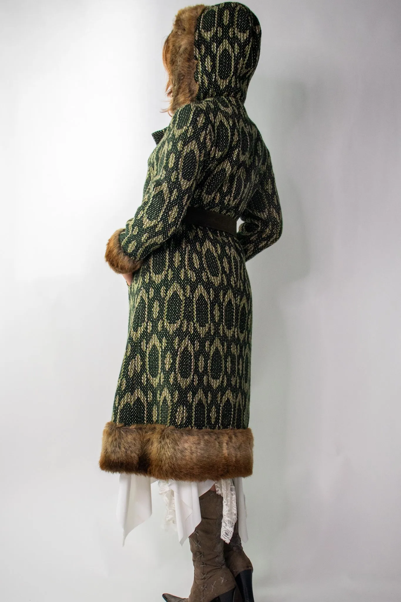 70s Wool Hooded Coat