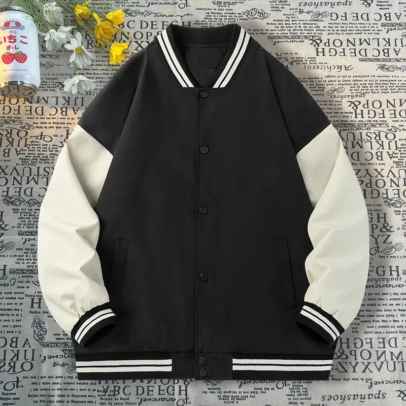 Aidase Man’s Varsity Baseball Jacket Retro Multi-coloured Bomber Jacket Preppy Style Streetwear Men Women Coat Loose Fit Outwear