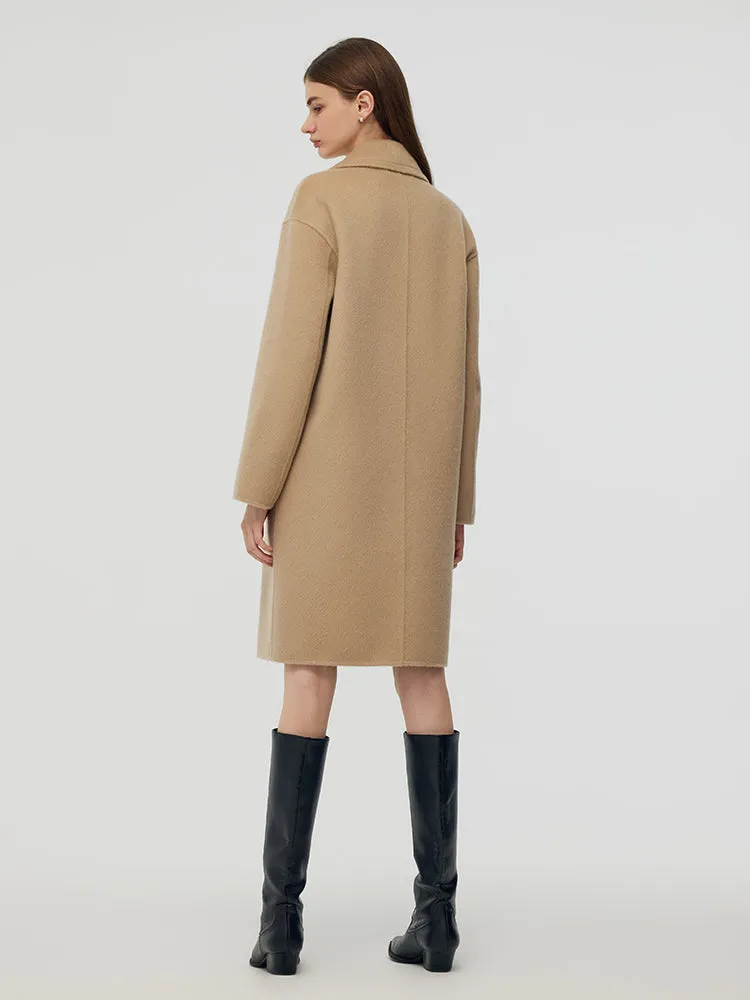 Alpaca Wool Notched Collar Women Coat