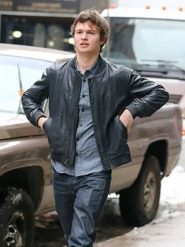 Ansel Elgort Leather Jacket