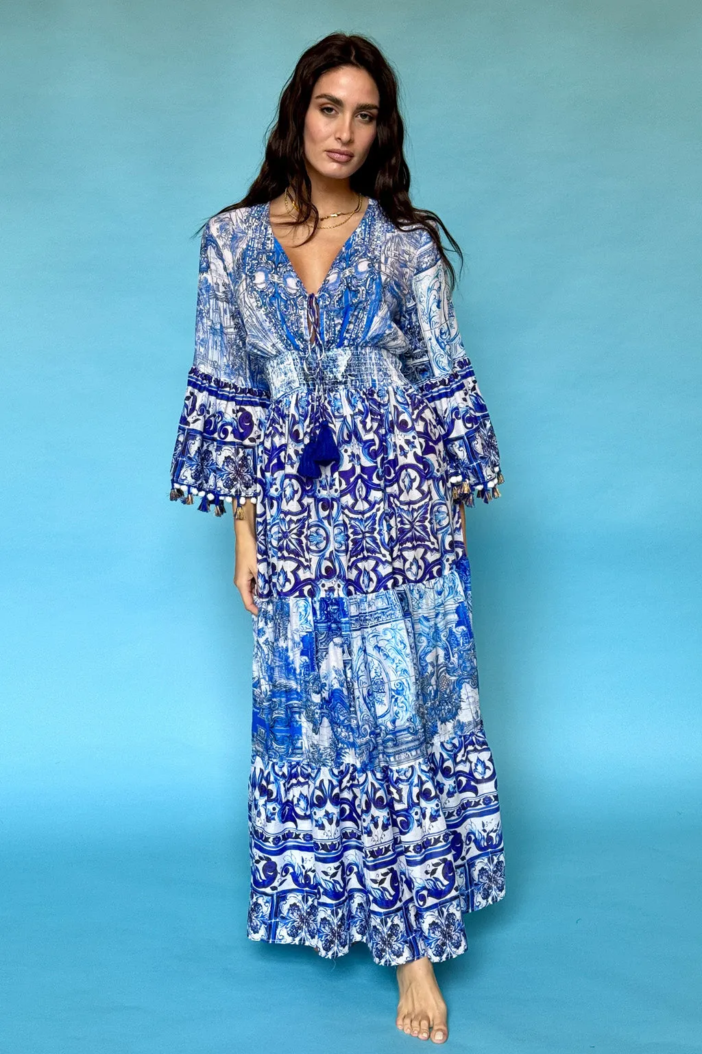 ANTICA ITALIA Azure Isle Maxi Dress