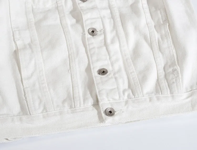 Antonios Autumn White Denim Jacket