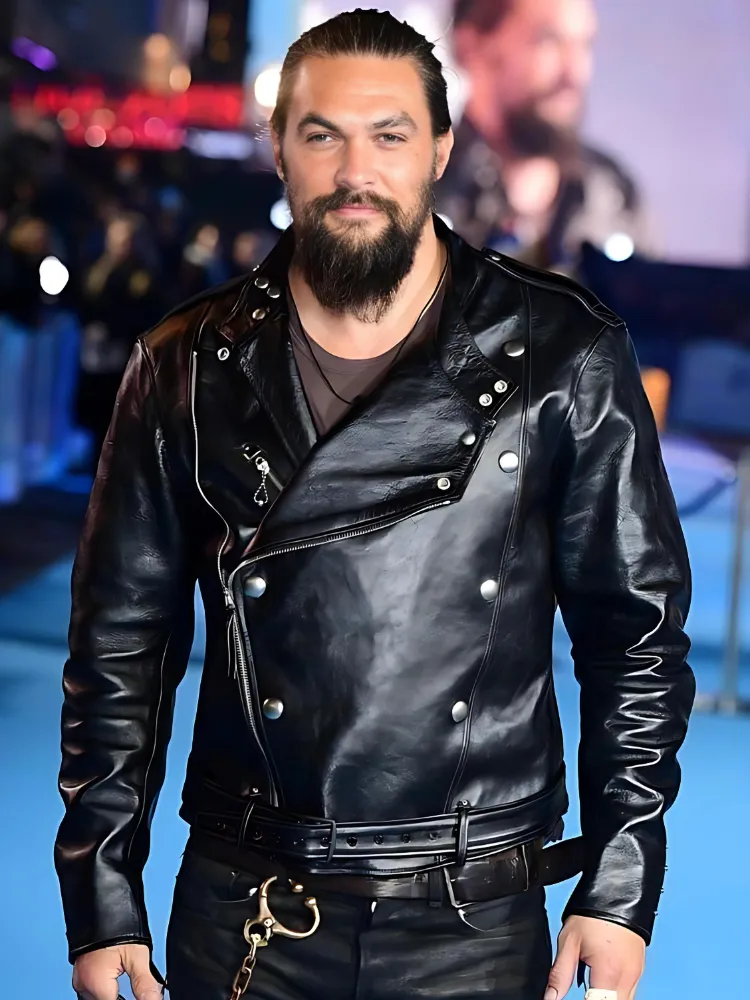 Aquaman Jason Momoa Biker Black Leather Jacket