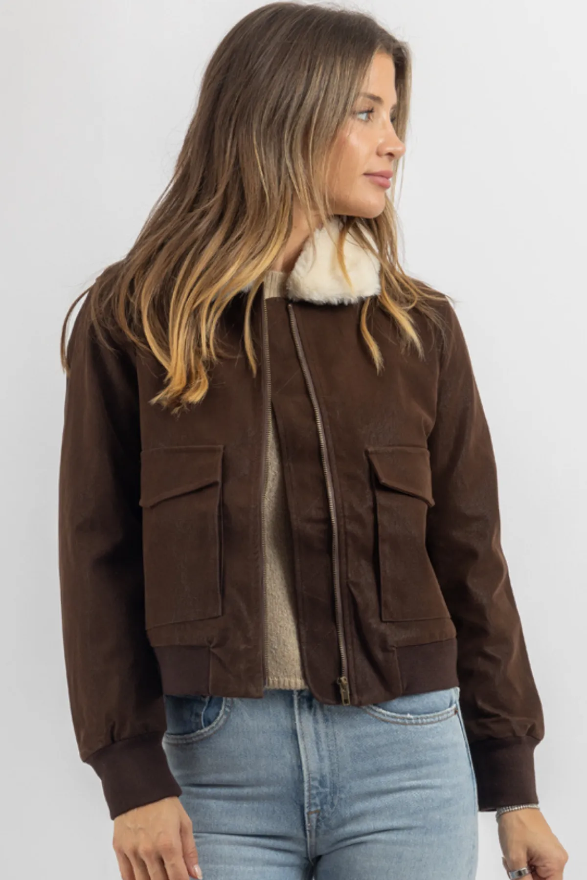 AVIATOR SHERPA COLLAR JACKET