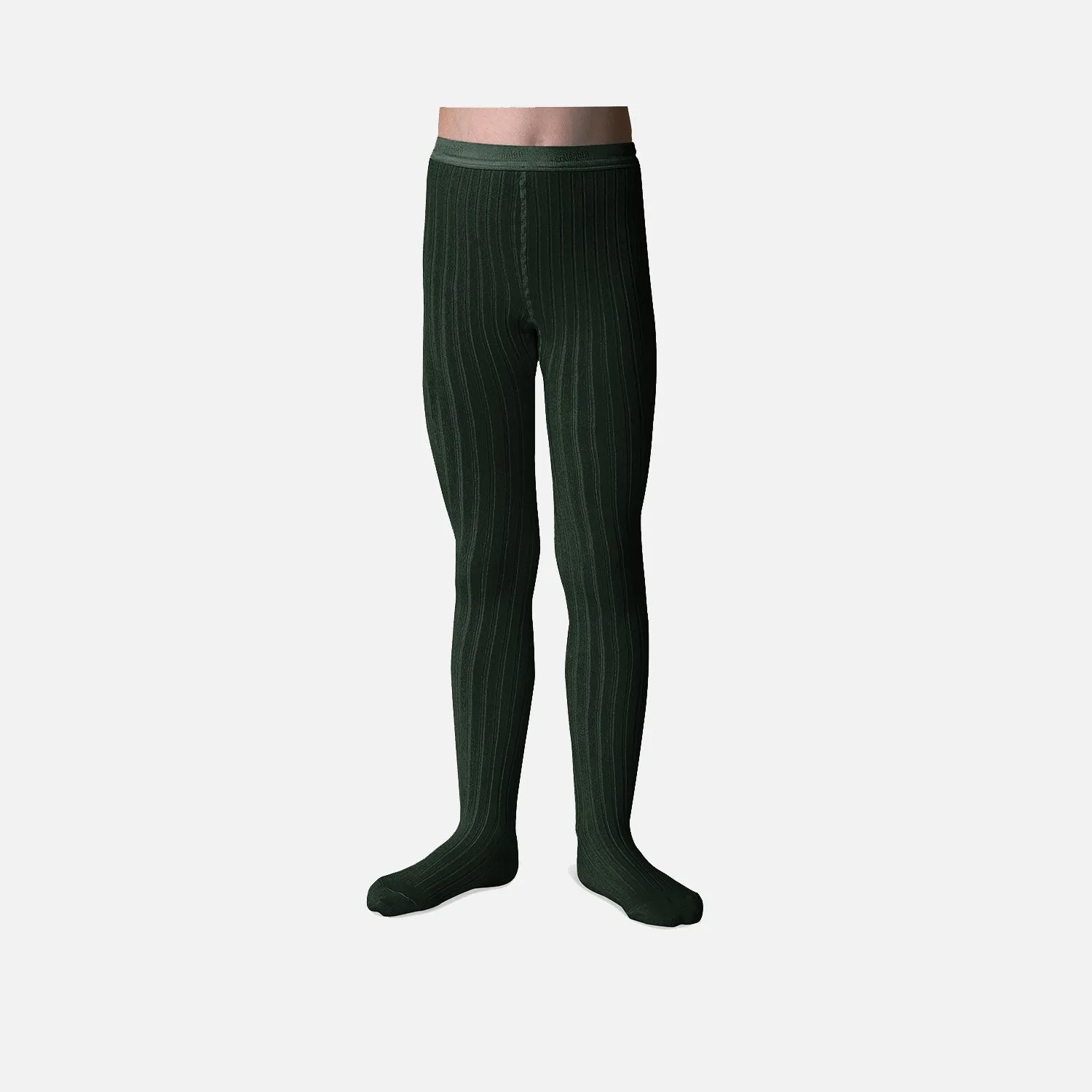 Baby & Kids Cotton Rib Tights - Forest Green