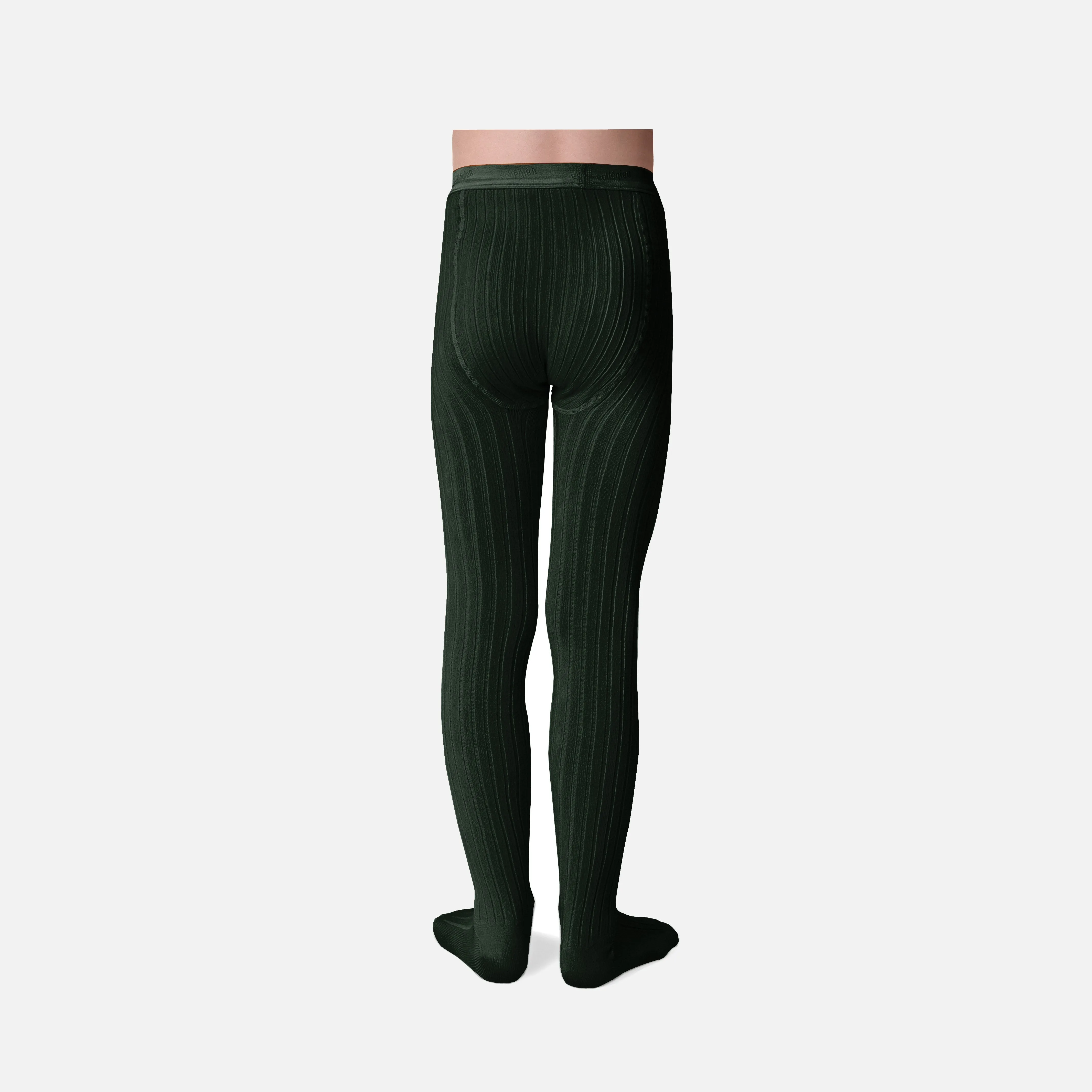 Baby & Kids Cotton Rib Tights - Forest Green