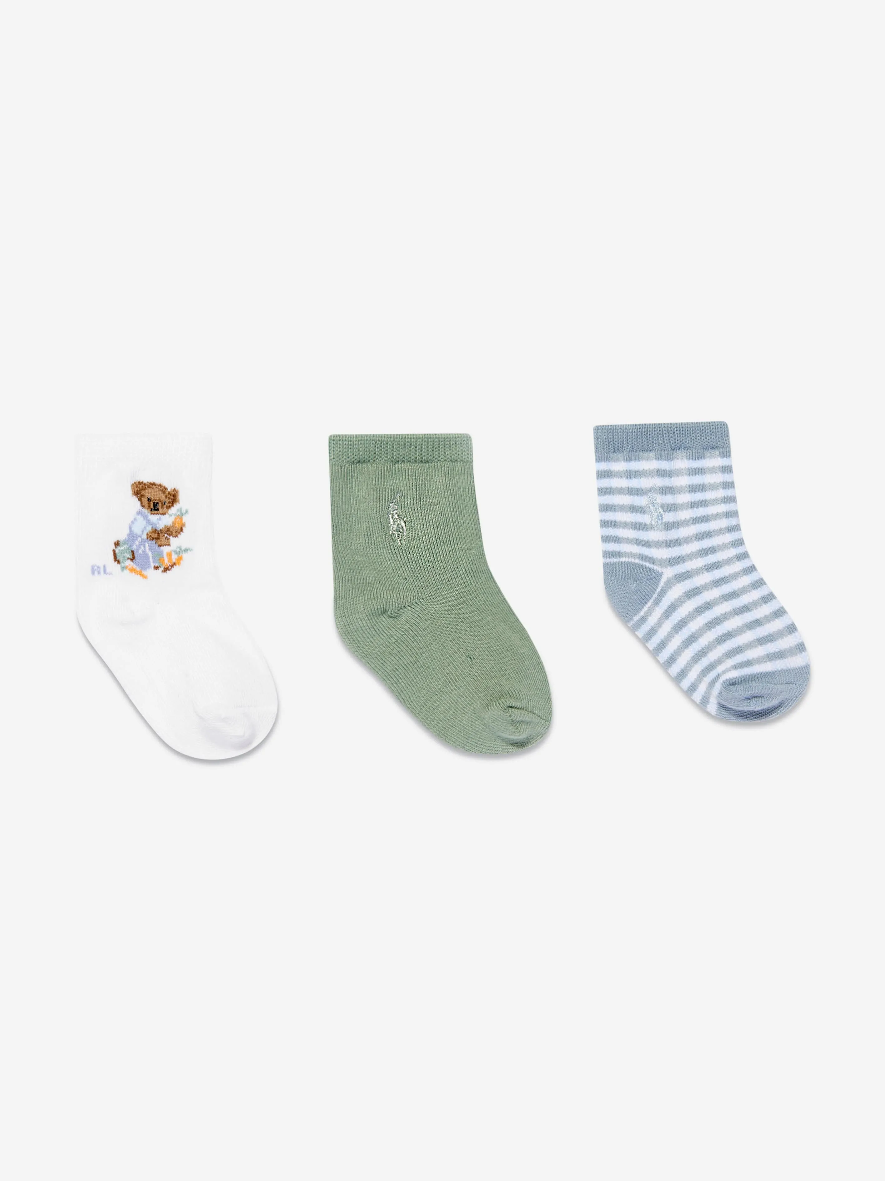 Baby Boys 3 Pack Bear Socks Set in Multicolour