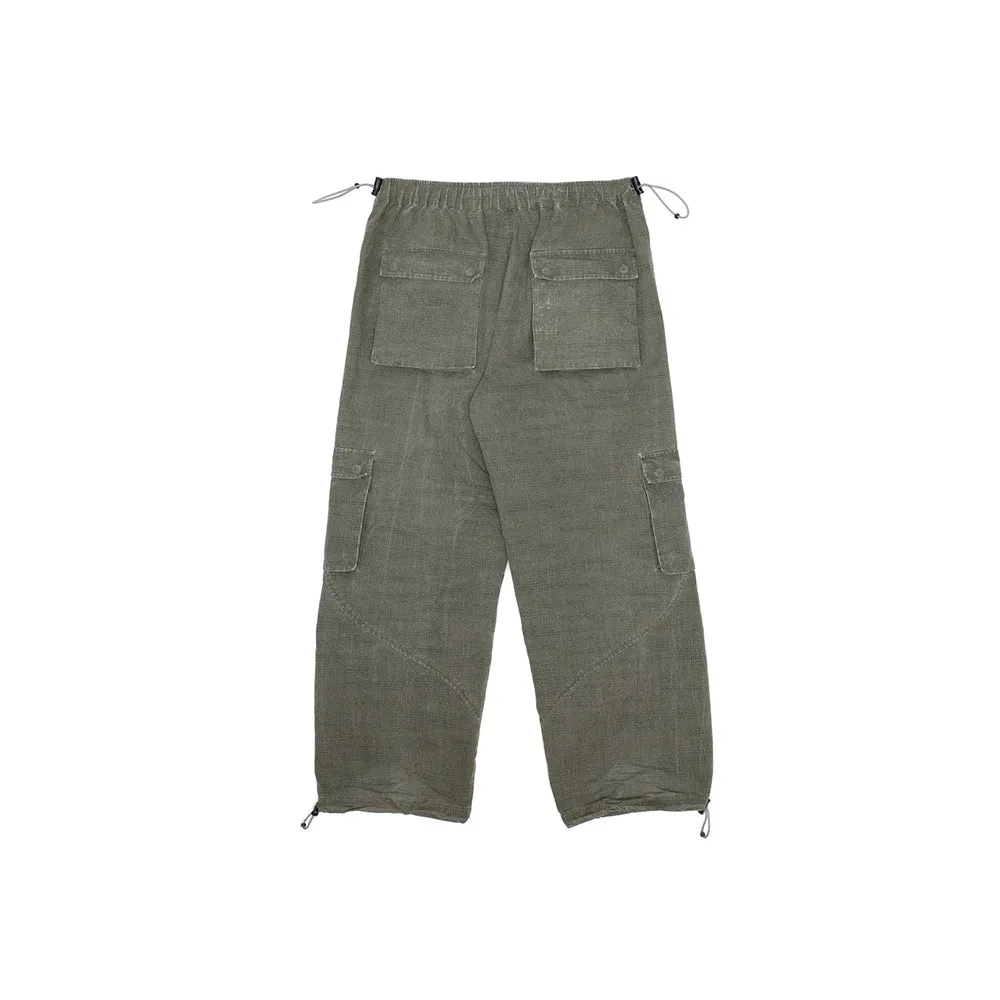 Baggy Slant Cargo Pants (Washed Olive)