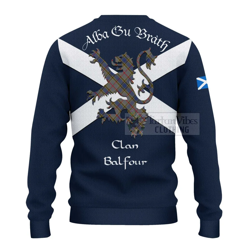 Balfour Tartan Lion Rampant Ugly Sweater Proudly Display Your Heritage with Alba Gu Brath and Clan Name