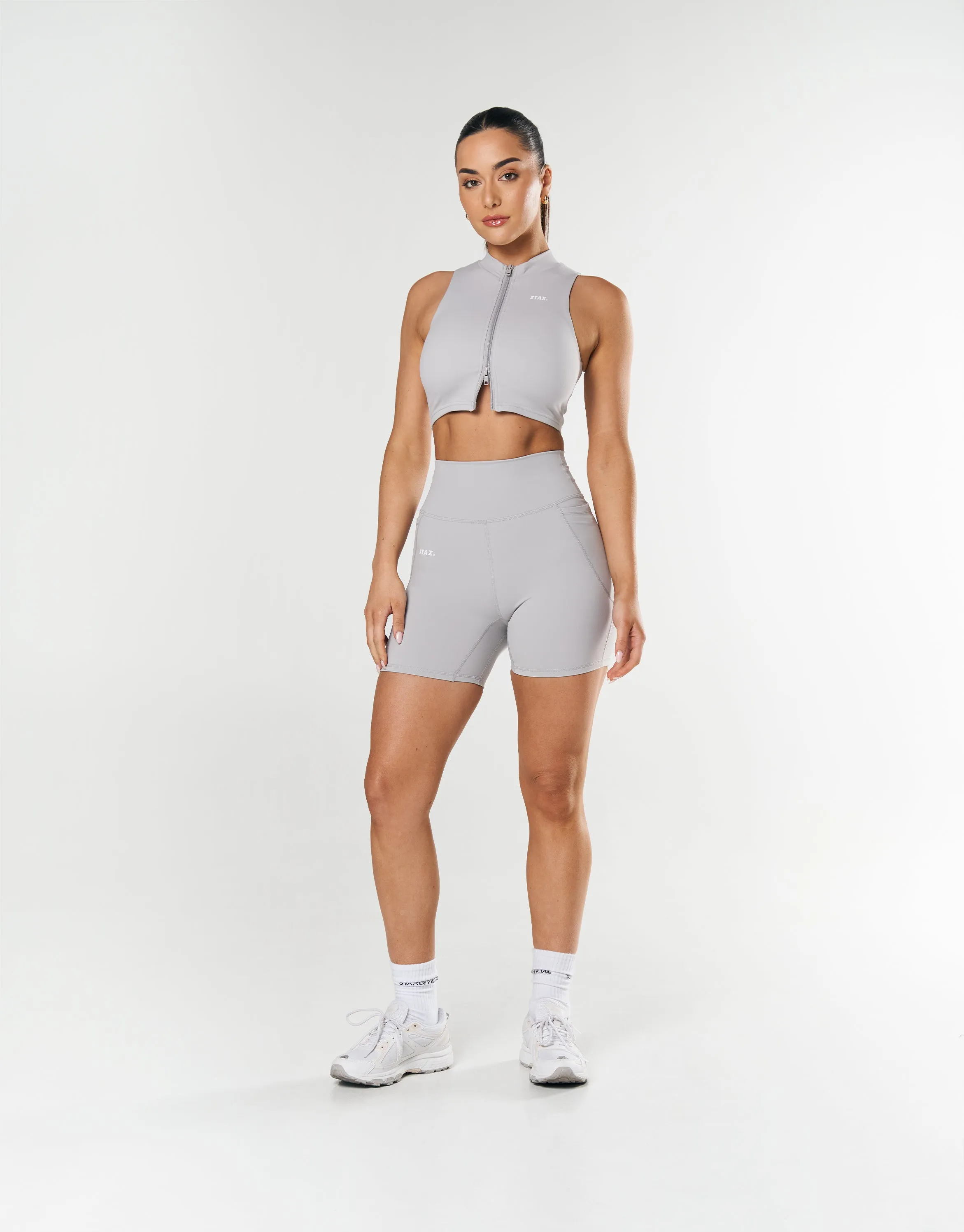 Base Sleeveless Zip Tank NANDEX ™ - Light Grey