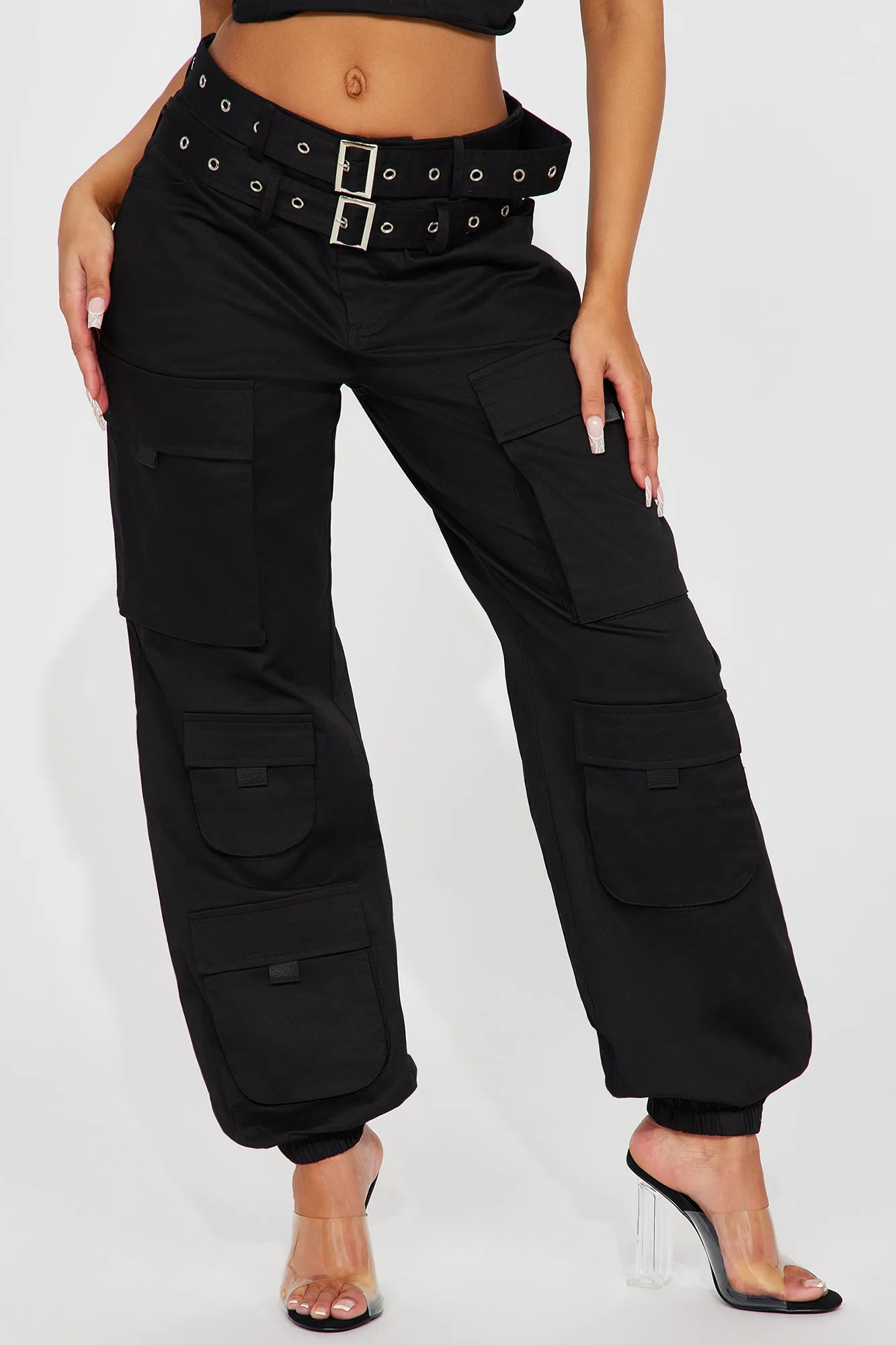 Belted For Your Pleasure Cargo Jogger - Black