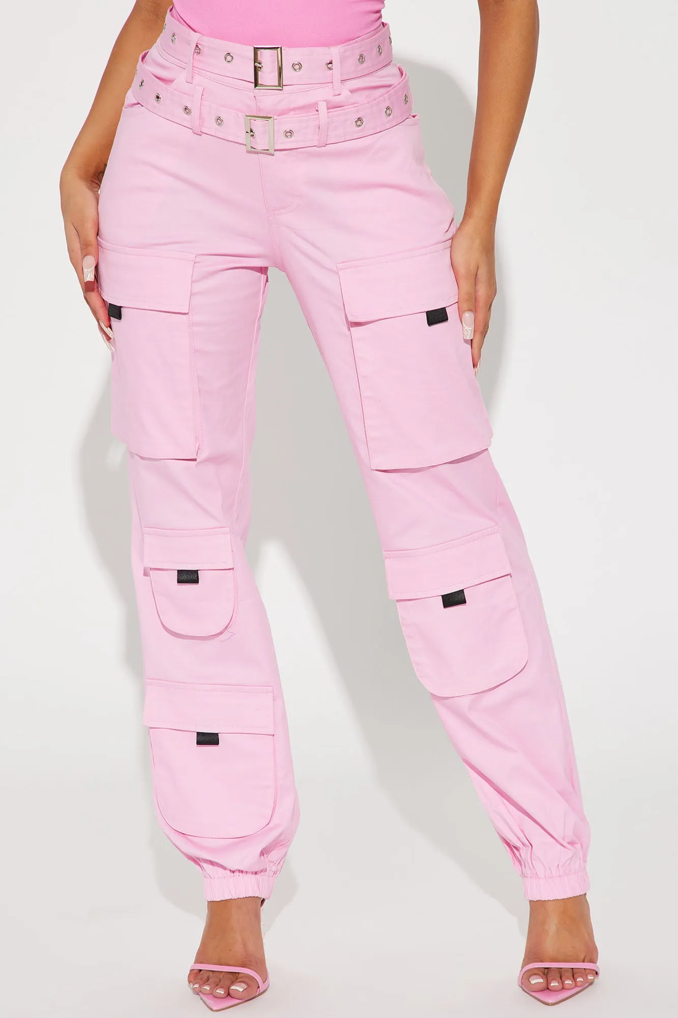 Belted For Your Pleasure Cargo Jogger - Pink