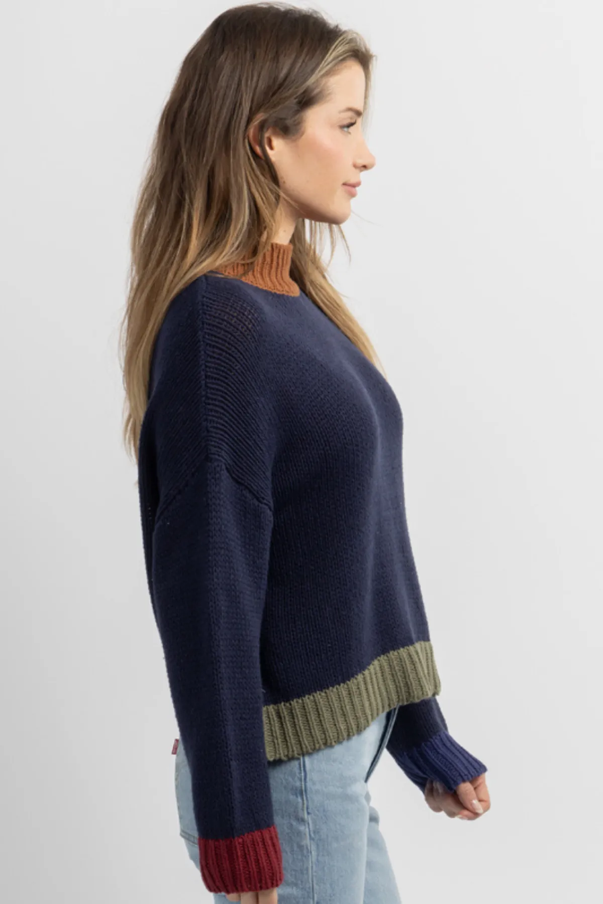 BENNETT NAVY COMBO SWEATER