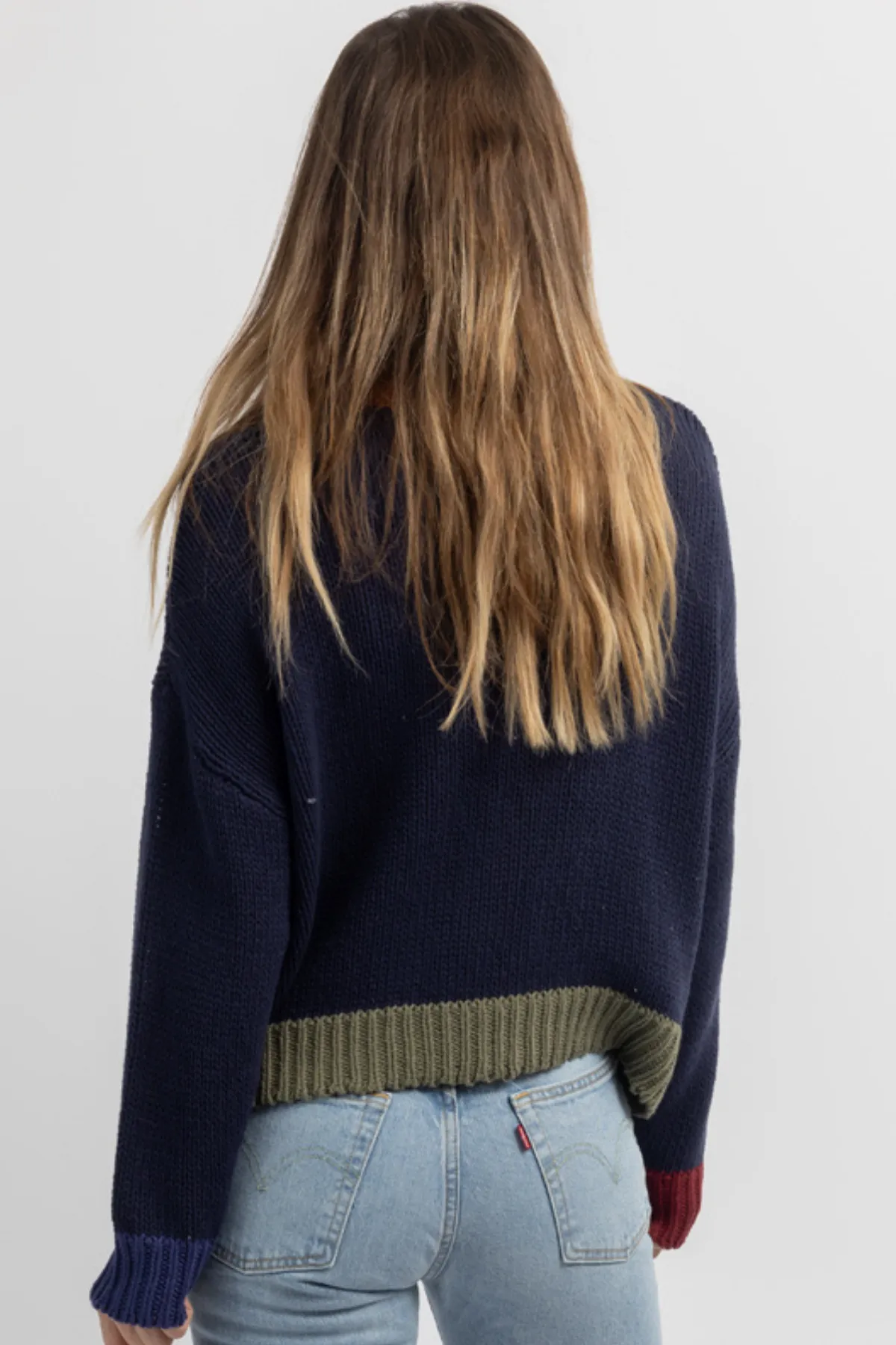 BENNETT NAVY COMBO SWEATER