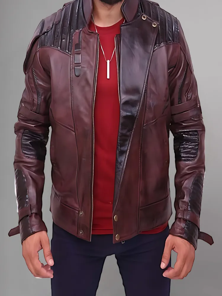 Black Short Collar Biker Genuine Sheepskin Leather Jacket