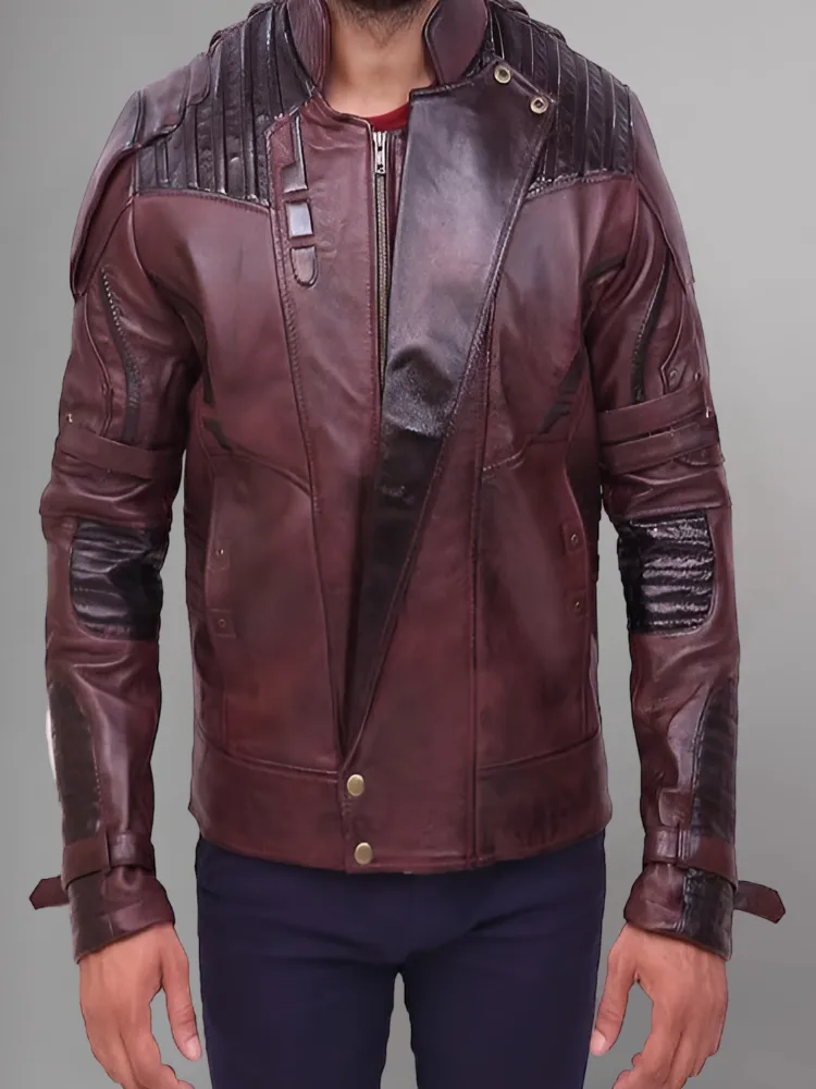 Black Short Collar Biker Genuine Sheepskin Leather Jacket