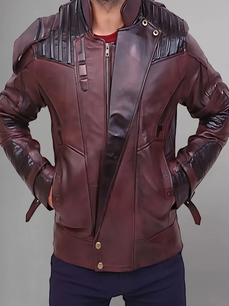 Black Short Collar Biker Genuine Sheepskin Leather Jacket