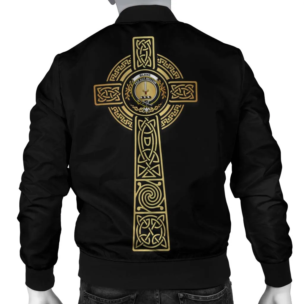 Blane Clan Bomber Jacket with Golden Celtic Tree Of Life