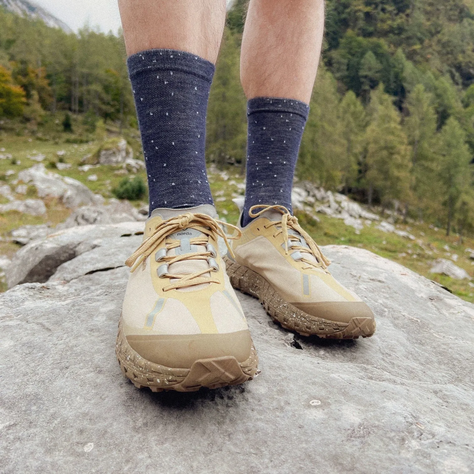 Blue Speckle Wool Socks