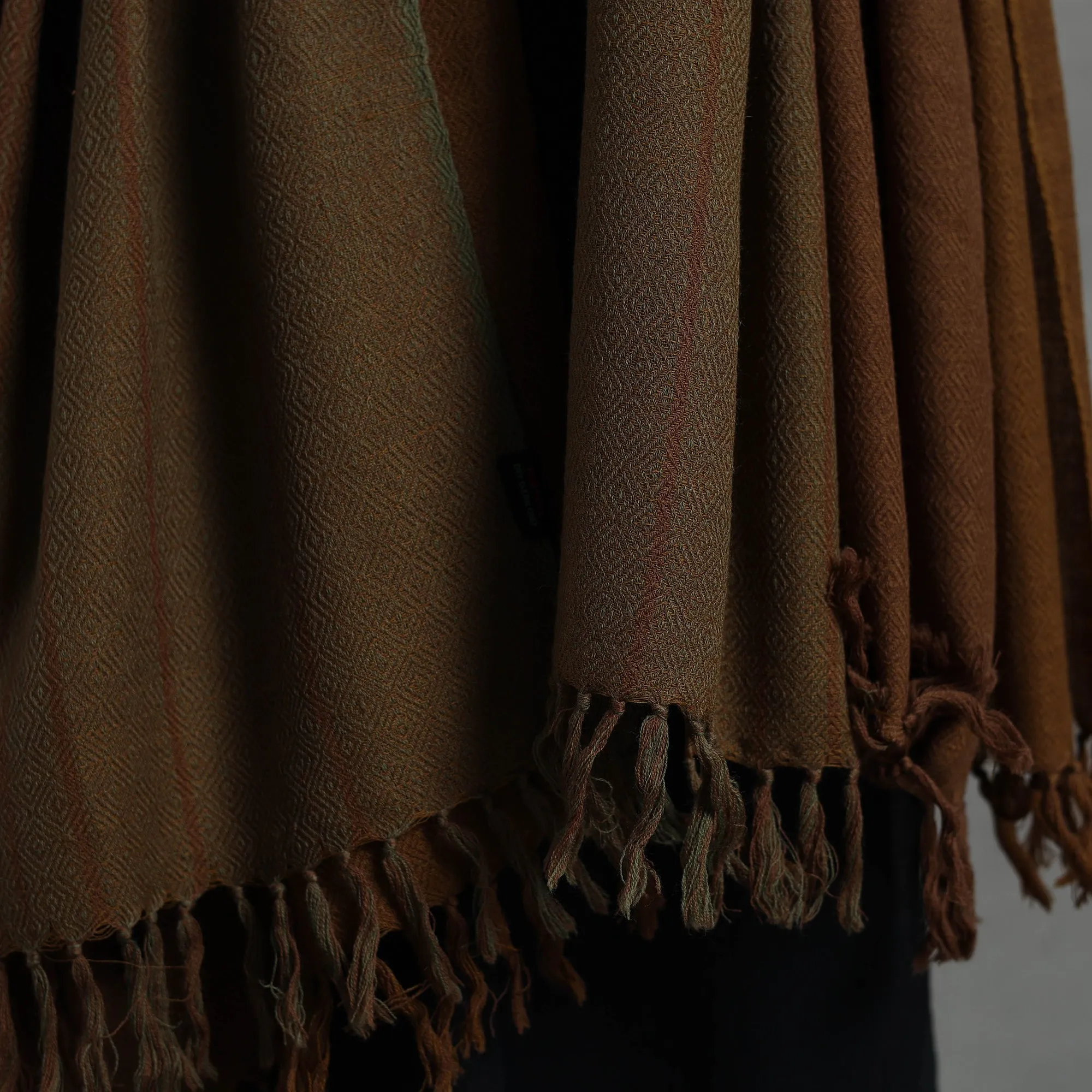 Brown - Kumaun Handwoven Pure Merino Wool Shawl for Women 74