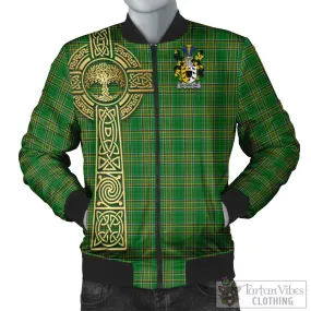 Brownlow Irish Clan Tartan Bomber Jacket with Coat of Arms Celtic Tree of Life Style