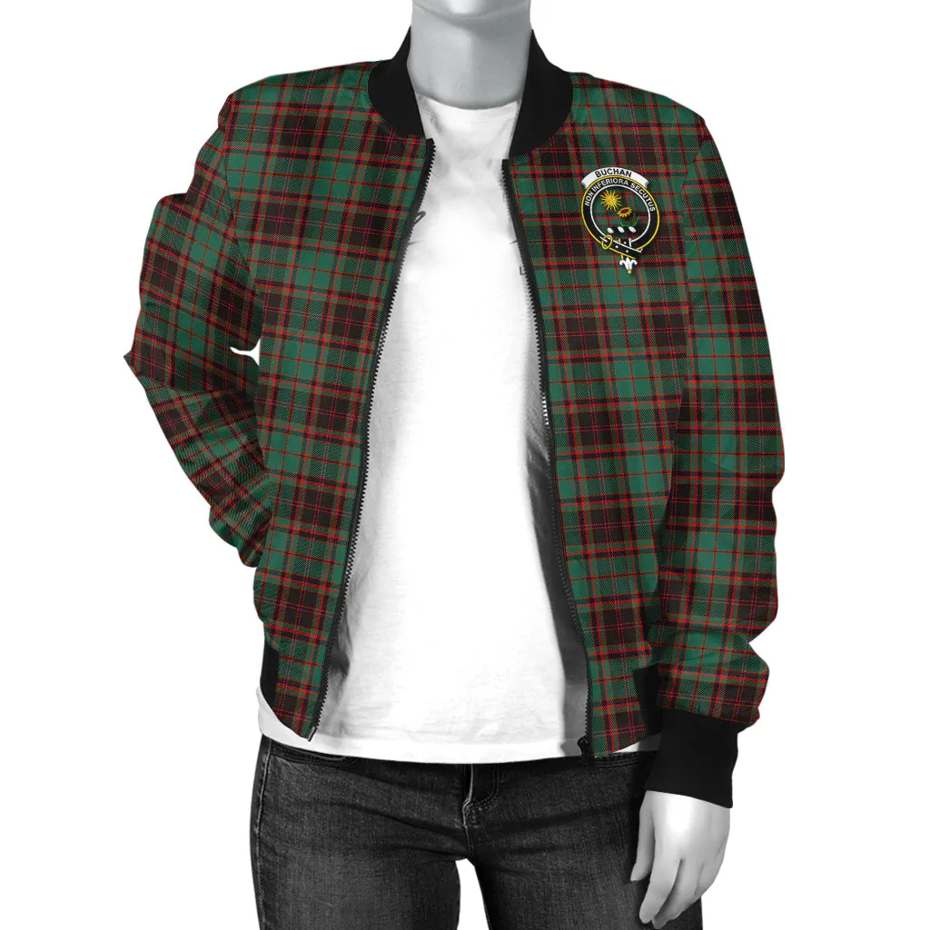 Buchan Ancient Tartan Bomber Jacket with Family Crest