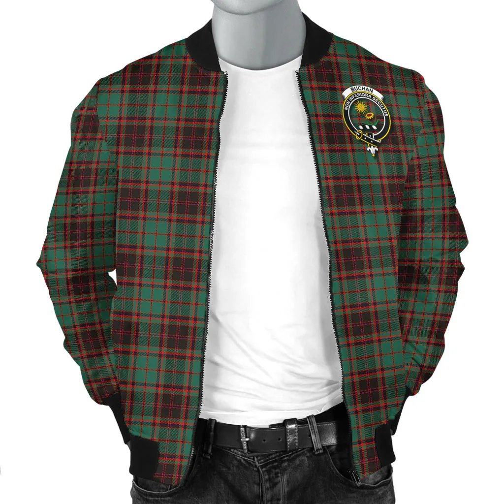 Buchan Ancient Tartan Bomber Jacket with Family Crest