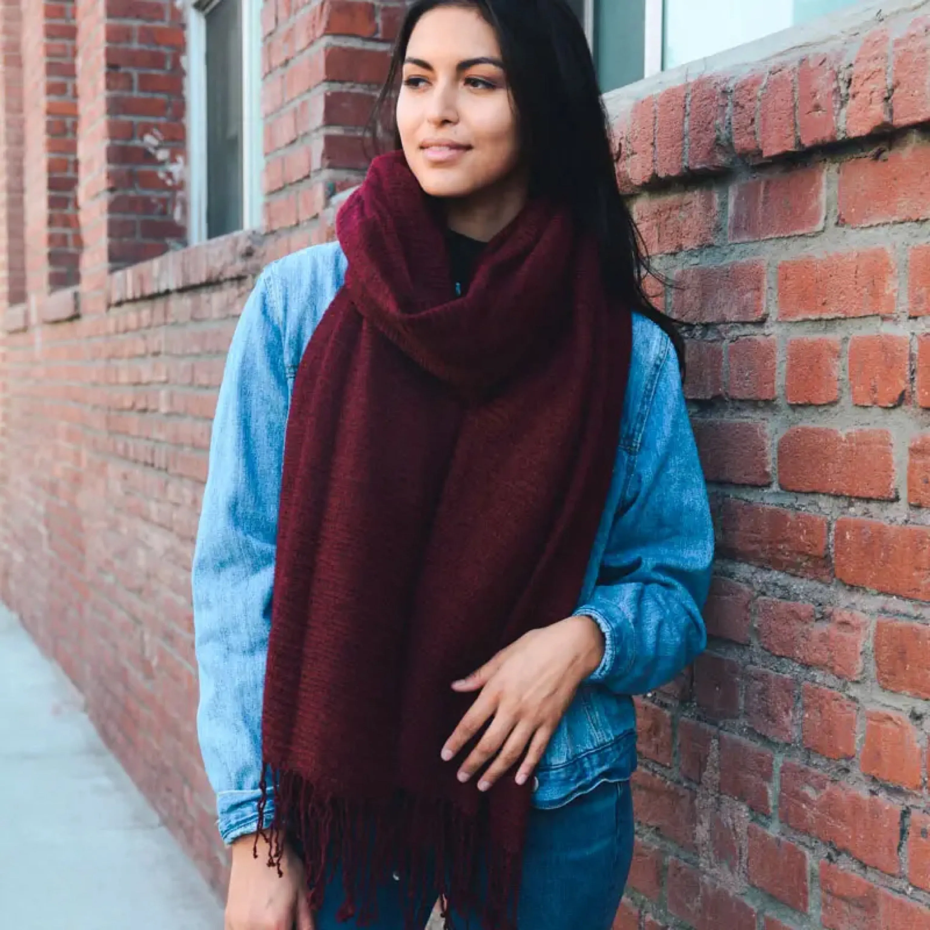 Burgundy Blanket Scarf