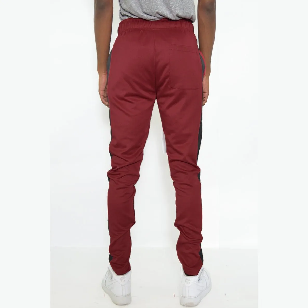 Burgundy Slim Fit Track Pants