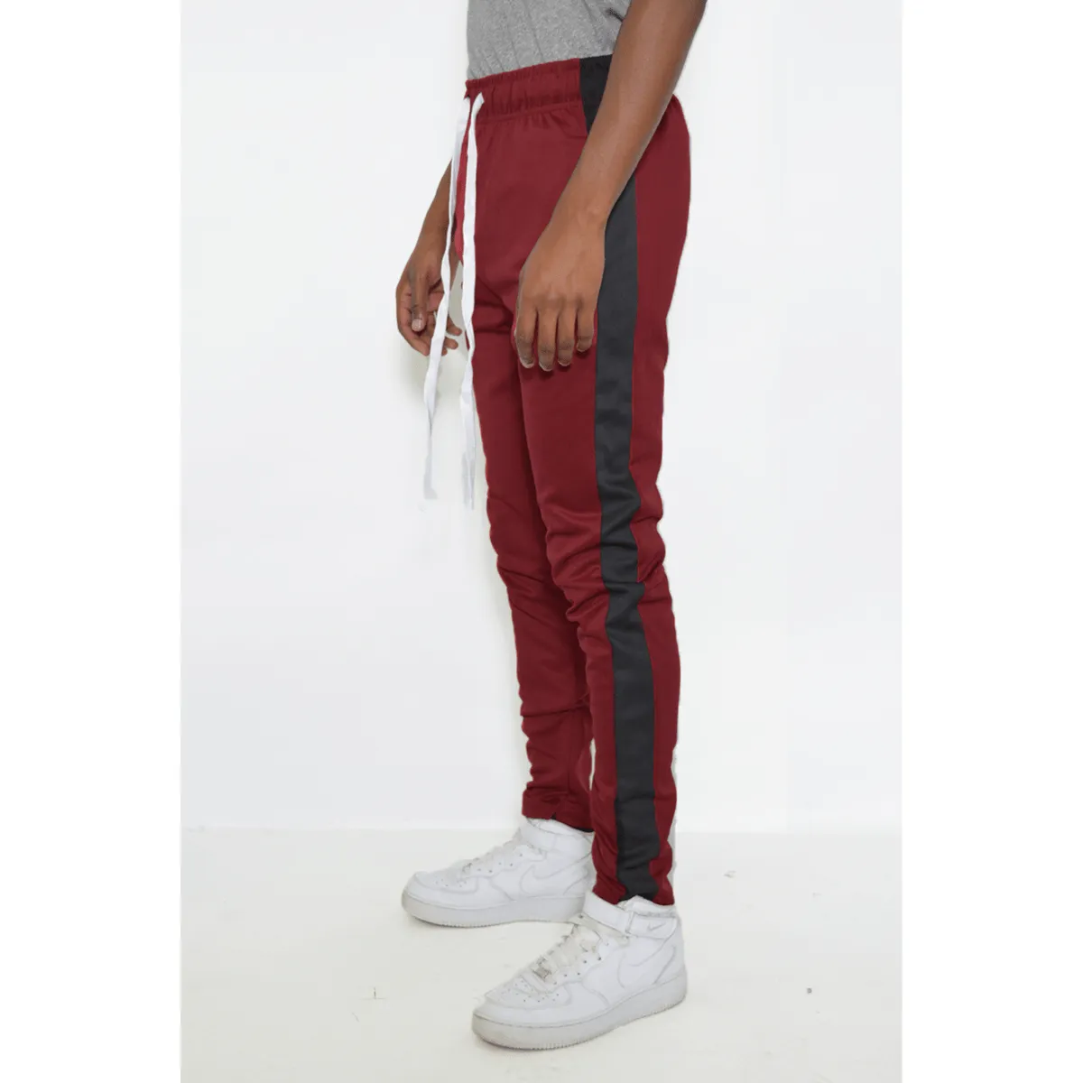 Burgundy Slim Fit Track Pants