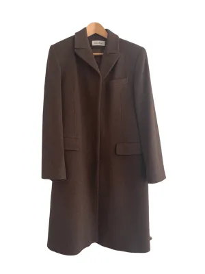 Calvin Klein Loro Plana Merino Wool Coat Brown UK Size 12/14