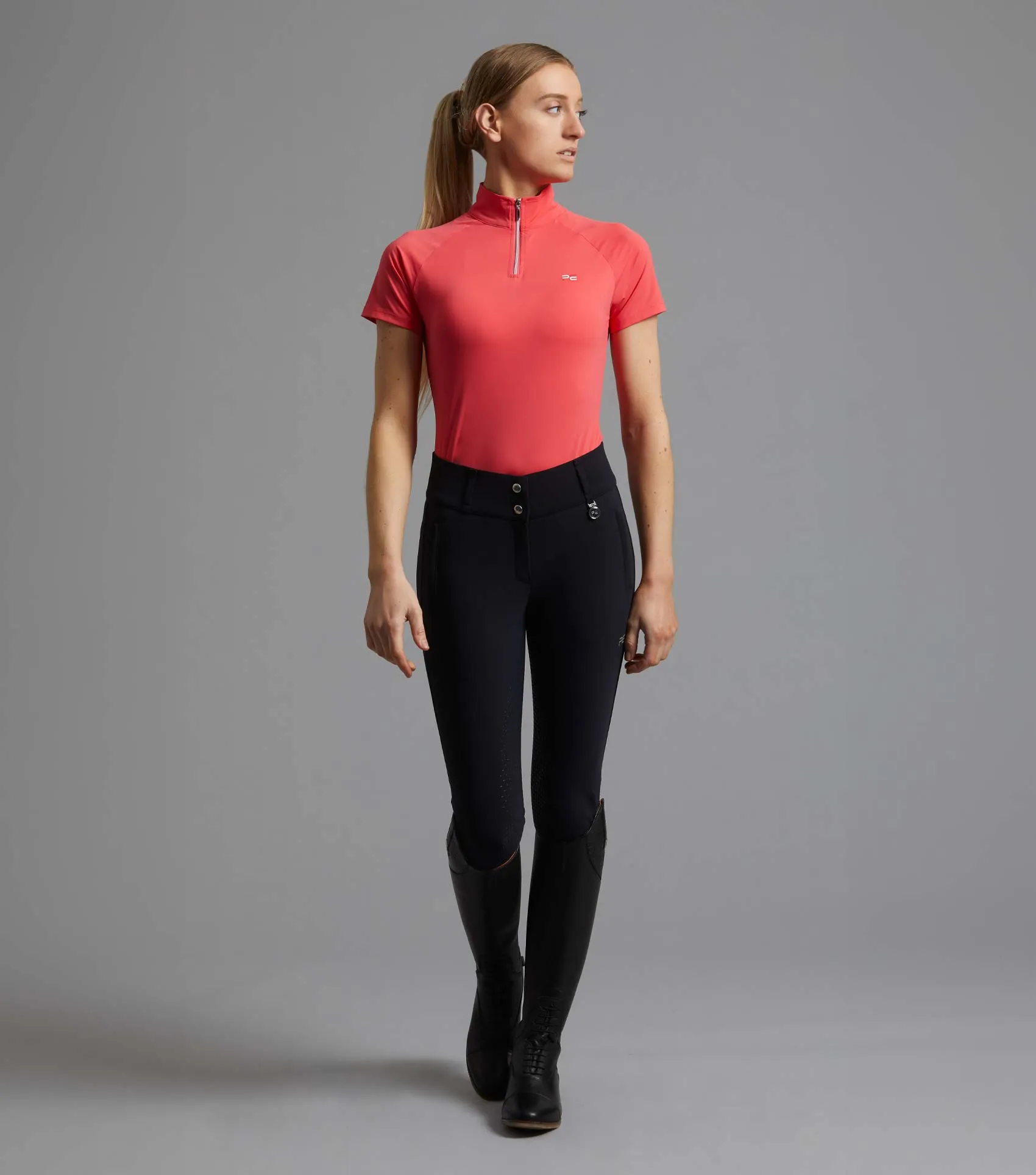 Carapello Ladies Full Seat Gel Riding Breeches Navy