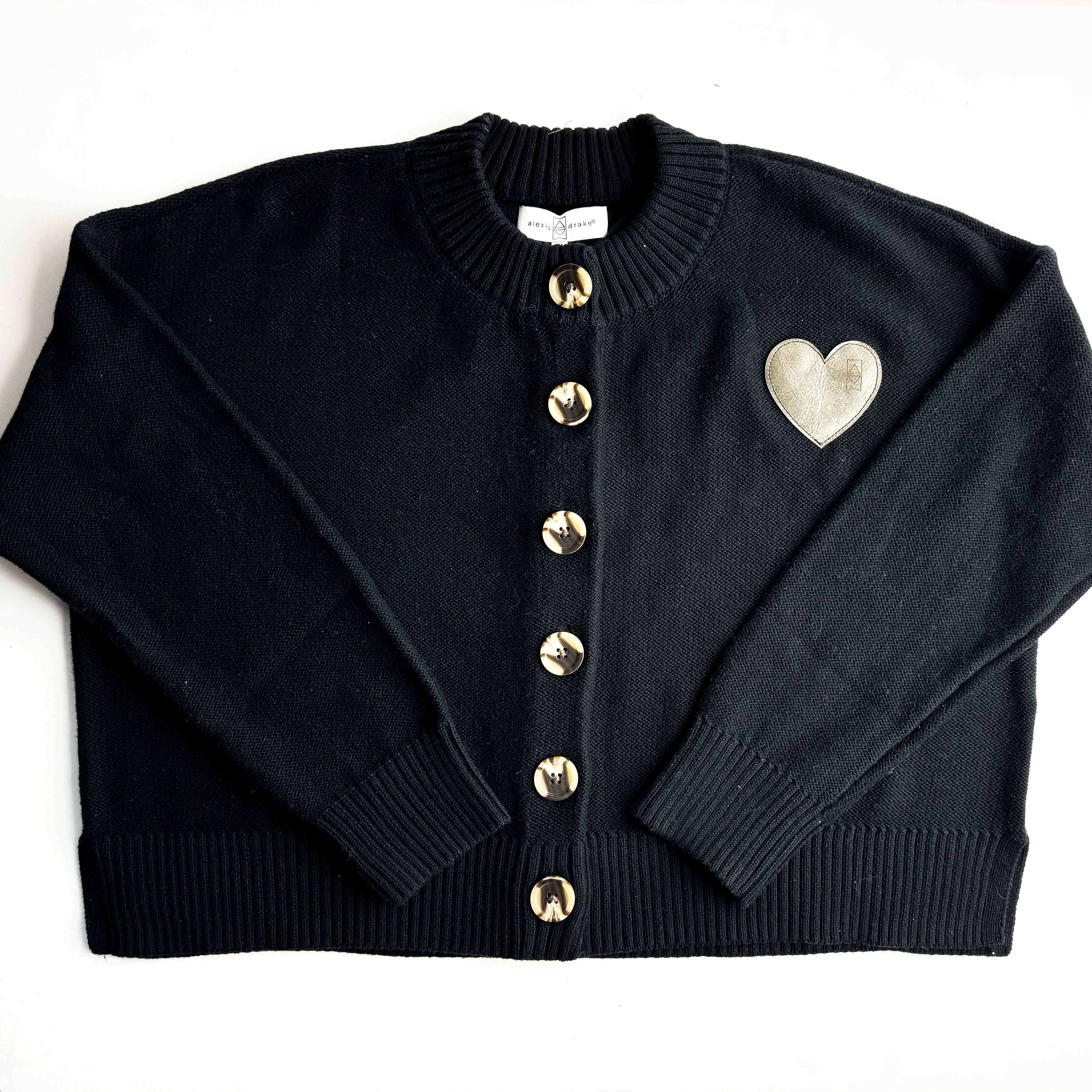 Cashmere   Cotton Collection | Button Cardigan | Black