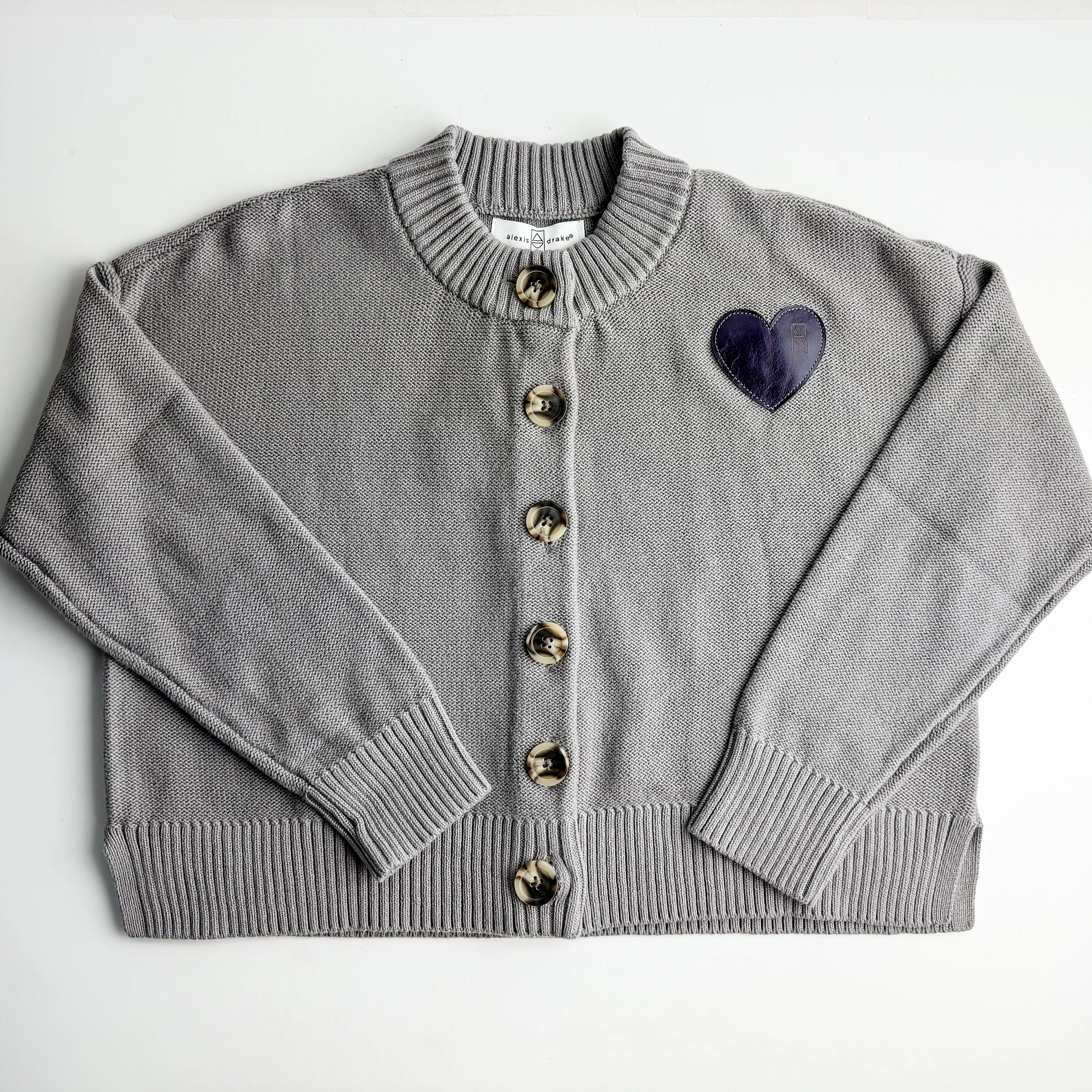 Cashmere   Cotton Collection | Button Cardigan | Heather Grey