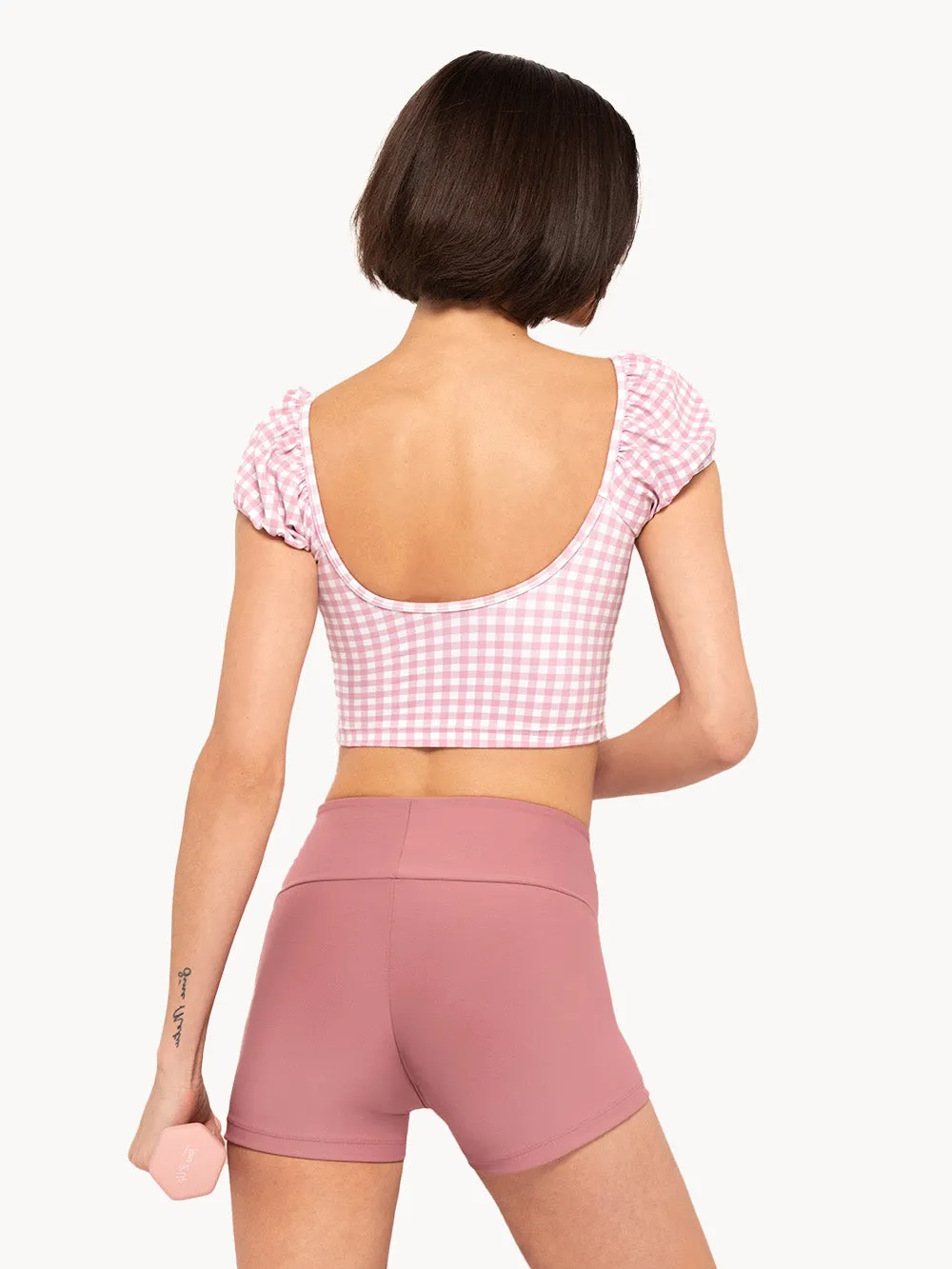 Cassie Longline Crop Top Quartz Gingham RTW