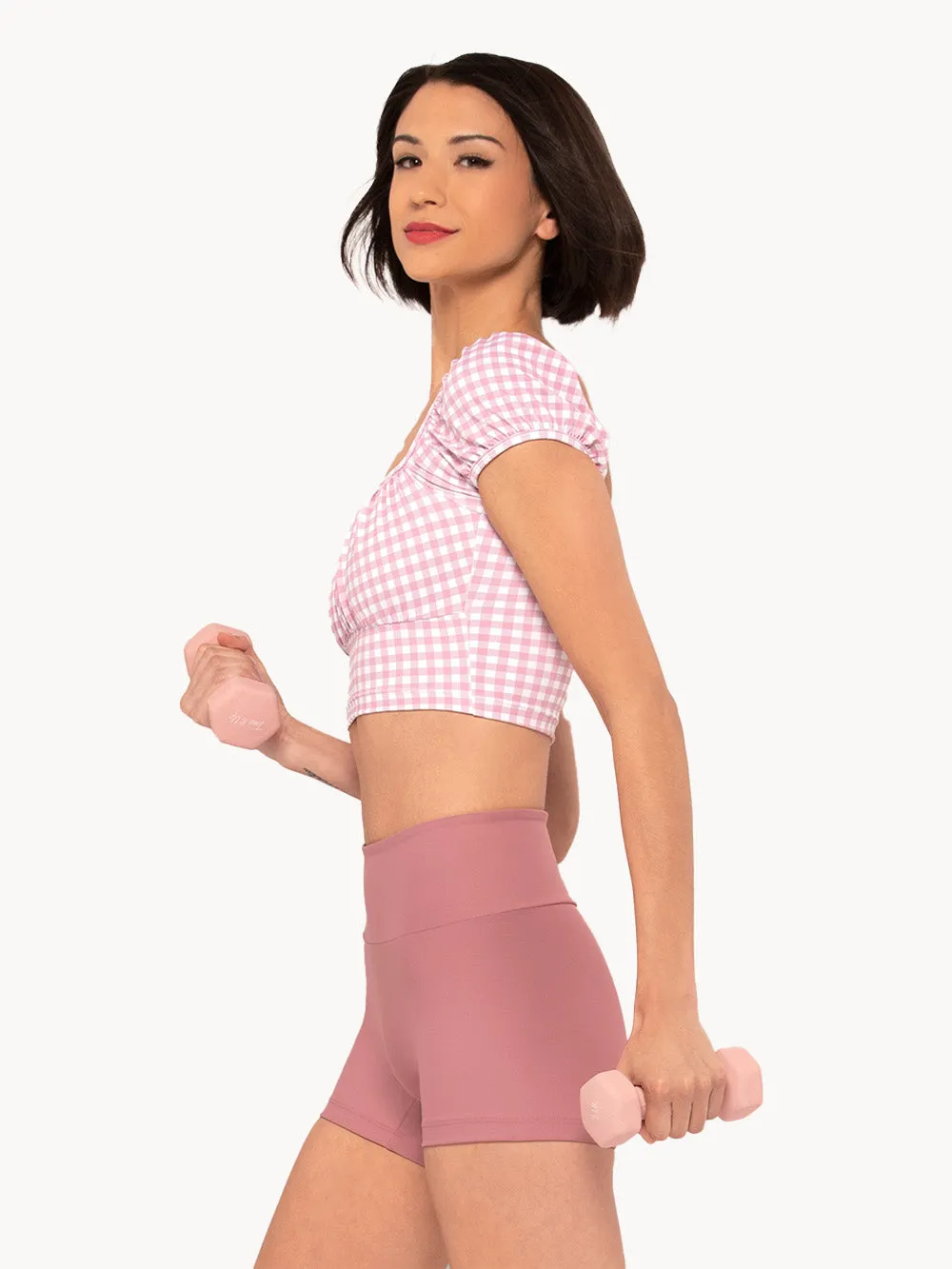 Cassie Longline Crop Top Quartz Gingham RTW