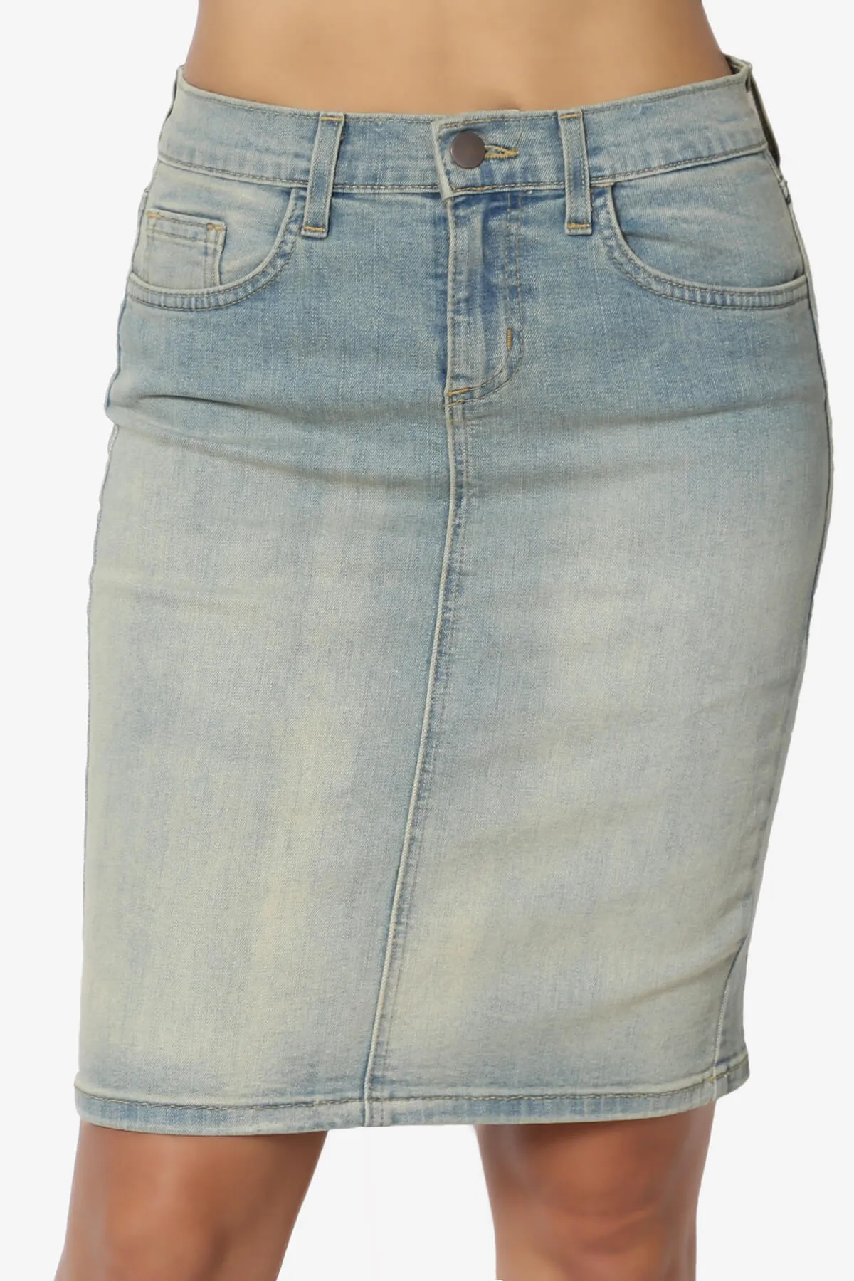 Celvin Washed Denim Mini Skirt