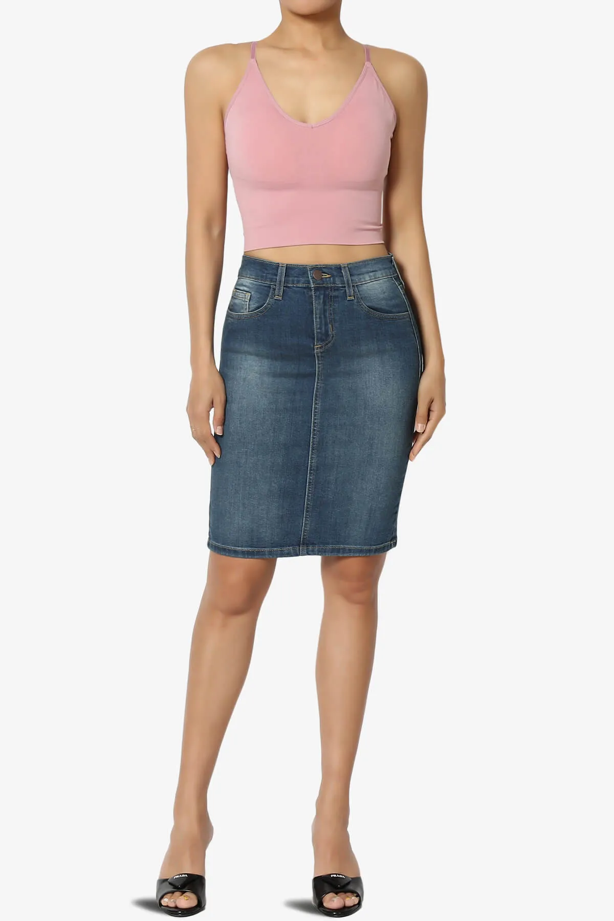 Celvin Washed Denim Mini Skirt