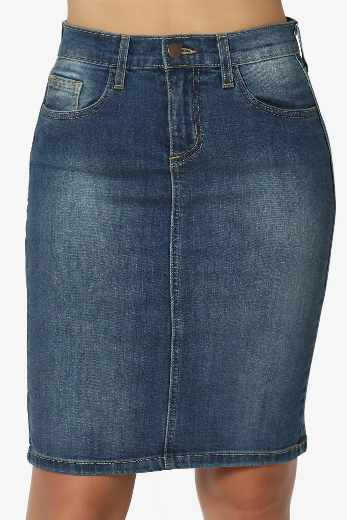 Celvin Washed Denim Mini Skirt