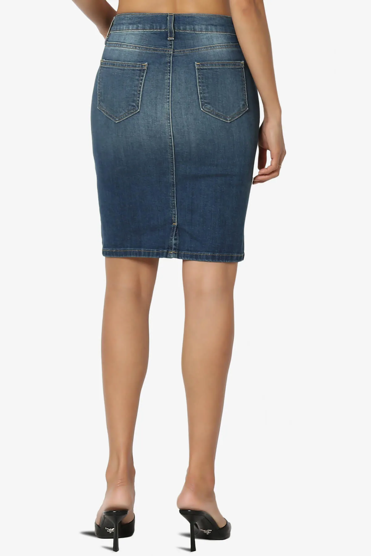 Celvin Washed Denim Mini Skirt