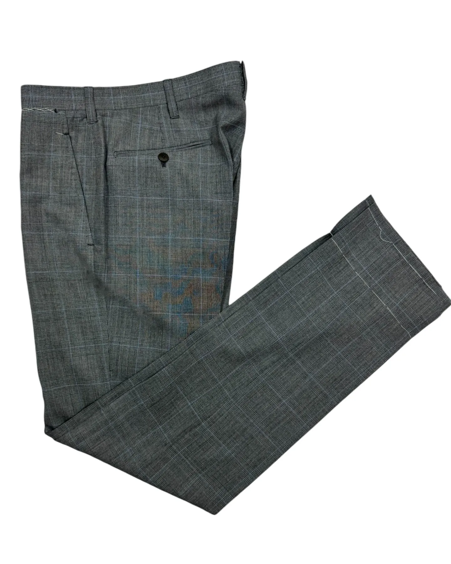 Cesare Attolini Suit Gray Blue Plaid EU 54/ US 44