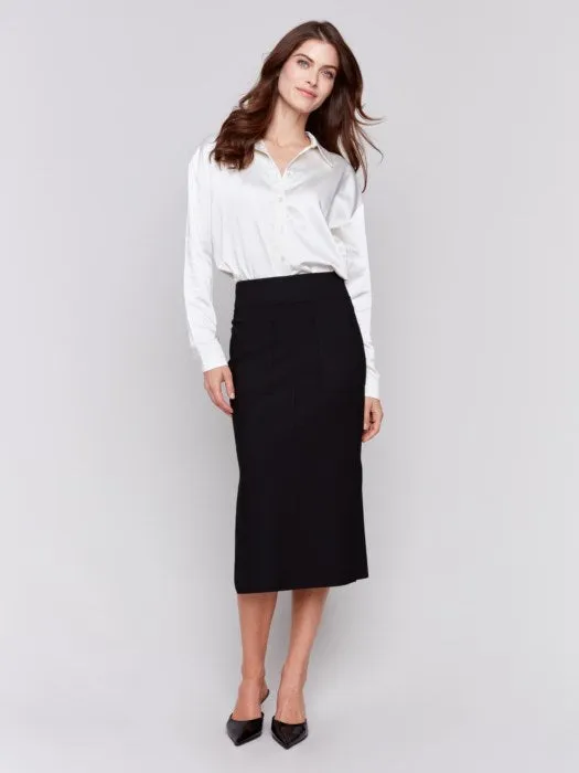 Charlie B Gutsy Crepe Skirt with Patch Pockets