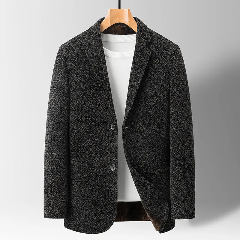 Chenille Casual Simple Suit Jacket For Men